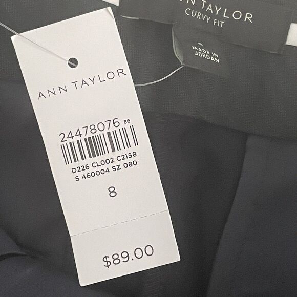 NEW Ann Taylor The Ankle Pant Curvy Fit Sz 8 Navy Blue Mid Rise Slim Stretch $89 - Picture 6 of 14